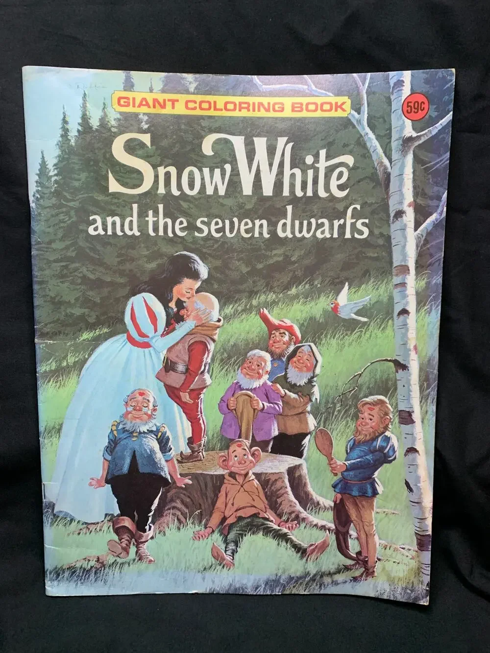 Vintage 1975 Snow White Seven Dwarfs Giant Coloring Book Playmore Unused Rare